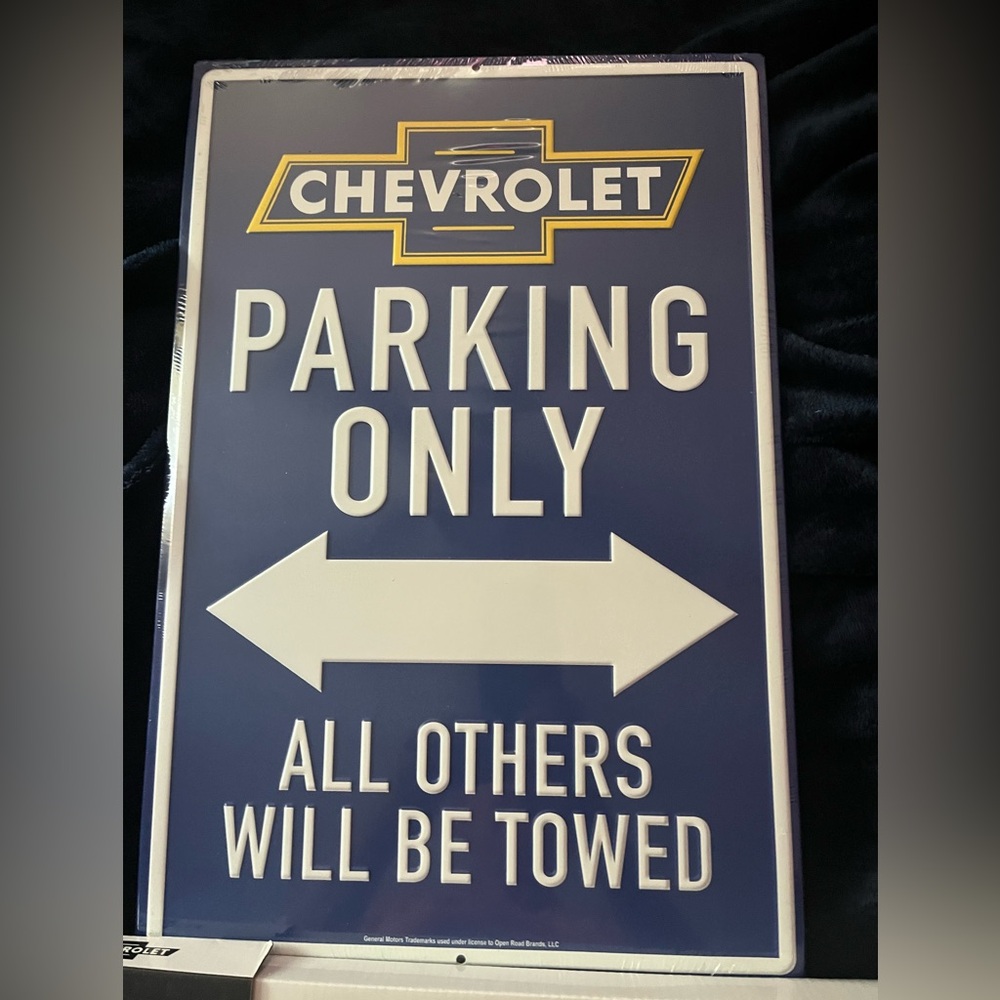 Chevrolet Blue Parking Only Sign